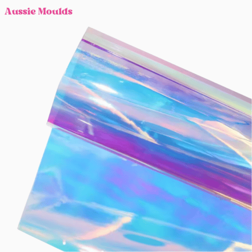 Blue iridescent cellophane